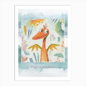 Cute Muted Pteranodon Dinosaur 2 Poster Art Print