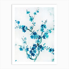 Blue Cherry Blossoms Art Print