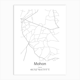 Mohon,France Minimalist Map Art Print