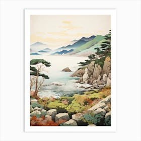 Shiretoko Peninsula In Hokkaido, Ukiyo E Drawing 4 Art Print