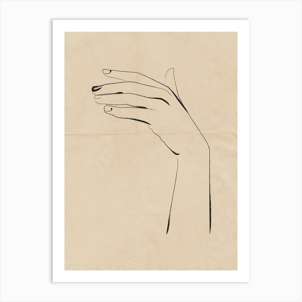 Human left hand (line drawing) - Stock Illustration [85541429] - PIXTA