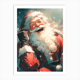 Laughing Santa Art Print