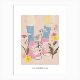 Spring In In The Air Pink Shoes And Wild Flowers 1 Art Print