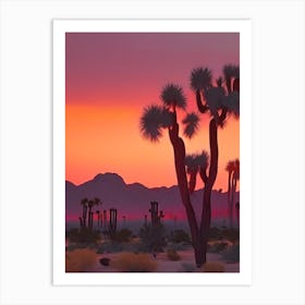 Joshua Tree Retro Sunset Art Print