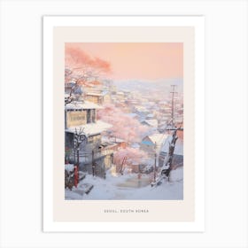 Dreamy Winter Painting Poster Seoul South Korea 3 Art Print