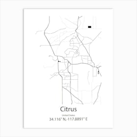 Citrus Springs,United States Minimalist Map Art Print