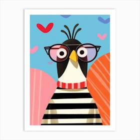 Little Magpie Wearing Sunglasses Art Print