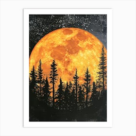 Full Moon In The Forest 8 Art Print