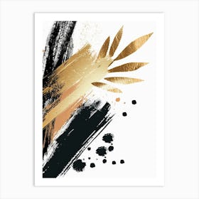 Gold Brush Strokes Canvas Art 5 Art Print