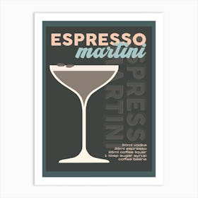 Brown Espresso Martini Cocktail Art Print