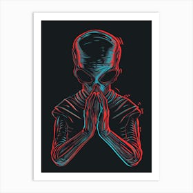 Alien Praying Art Print