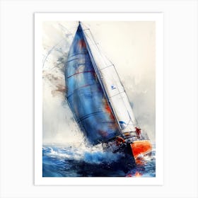 Sailboat In The Ocean sport Art Print