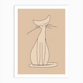 Cat - Boho, Line Art 7 Art Print