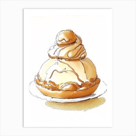 Profiterole Bakery Product Quentin Blake Illustration Art Print