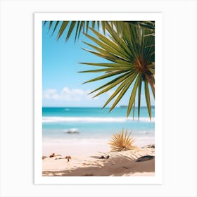 Palm Tree On The Beach Art Print