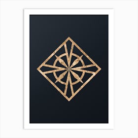 Geometric Gold Glyph on Dark Teal n.0153 Art Print
