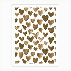 Gold Hearts 2 Art Print