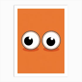 Eyes Of An Orange Monster 1 Art Print