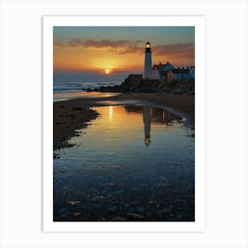 Sunrise At The Lighthouse Art Print