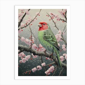 Ohara Koson Inspired Bird Painting Finch 1 Art Print