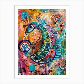 Psychedelic Bird Art Print