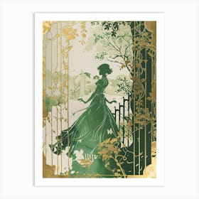 Lady In Green Art Print