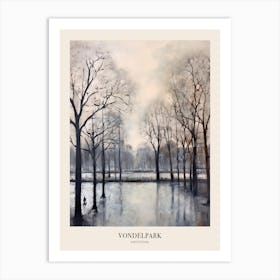 Winter City Park Poster Vondelpark Amsterdam 1 Art Print