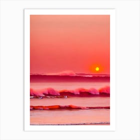 Puri Beach, Odisha, India Pink Beach Art Print