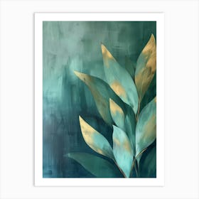 Abstract Of Green Leaves Art Print