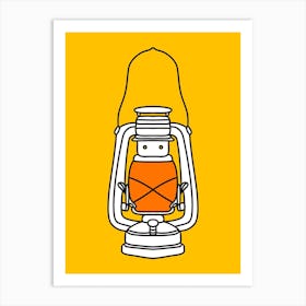Lantern On Yellow Background Art Print