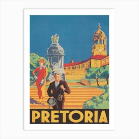 Pretoria South Africa Vintage Travel Poster Art Print