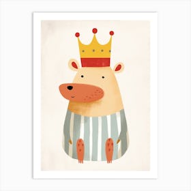 Little Capybara 2 Wearing A Crown Art Print
