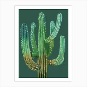 Peyote Cactus Minimalist Abstract Illustration 3 Art Print