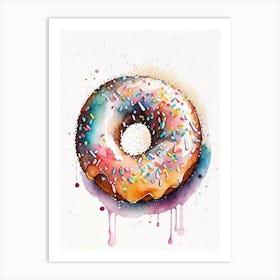 Sprinkles Donut Cute Neon 5 Art Print
