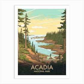 Acadia National Park Vintage Travel Poster 1 Art Print