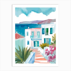 Santorino Greece Print Art Print