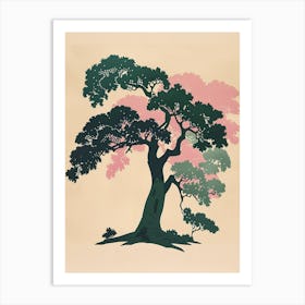Paulownia Tree Colourful Illustration 2 Art Print