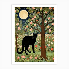 William Morris Cat In The Moonlight 20 Art Print