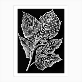 Wild Sarsaparilla Leaf Linocut Art Print