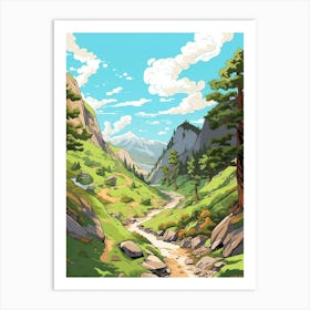 Haute Route France Switzerland 1 Hike Illustration Art Print