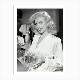 Marilyn Monroe Holding A Corsage Art Print