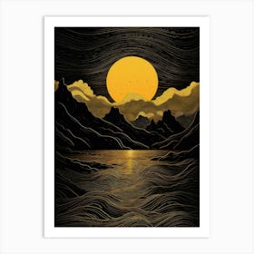 Sunset In The Mountains 26 Art Print