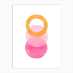 Abstract Pink Orange 1 Art Print