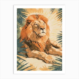 Barbary Lion Acrylic Painting 3 Art Print