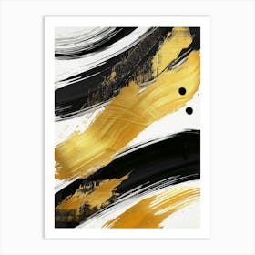 Abstract Gold And Black 1 Art Print