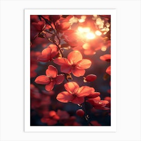 Cherry Blossoms At Sunset 1 Art Print