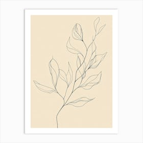 Line Drawing Of A Leaf Art Print