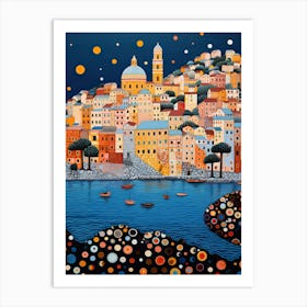 Camogli, Italy, Illustration In The Style Of Pop Art 4 Art Print