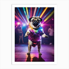 Disco Pug Art Print