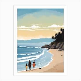People On The Beach Painting (15) Art Print